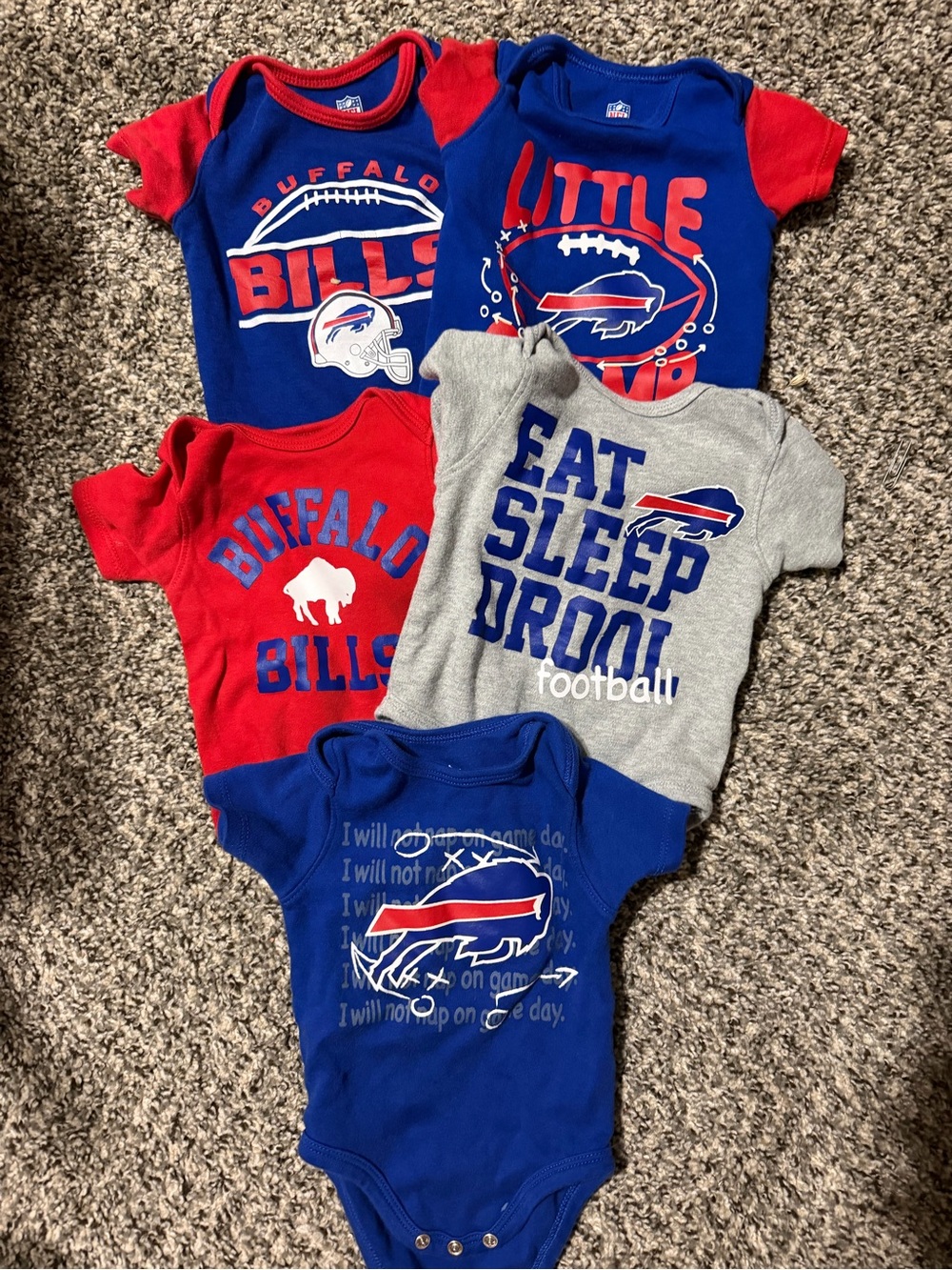 Buffalo Bills Baby Onsie Set - Blue, Red & Gray